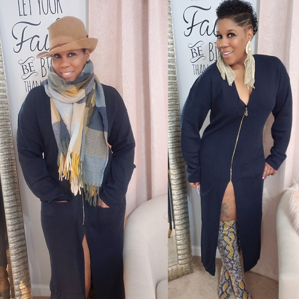 Cardigan Shirt Dress